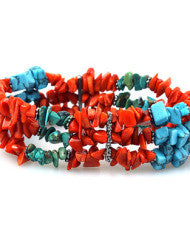 Beautifully Beaded Orange & Turquoise Bracelet