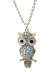 I See You Looking Owl Necklace-Gold