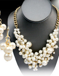 Perfect Pearl Necklace Set (Silver & Gold)