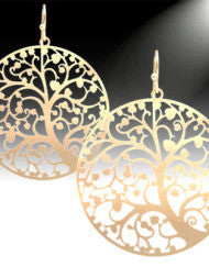 Beautiful Tree of Life Earrings (Silver & Gold)