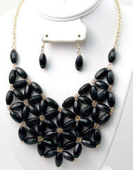 Falling Petals Floral Couture Necklace Set (Various Colors)