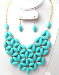Falling Petals Floral Couture Necklace Set (Various Colors)