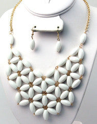 Falling Petals Floral Couture Necklace Set (Various Colors)