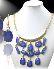 Falling Abstract Necklace Set (Orange & Blue)