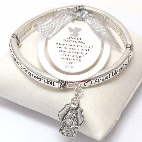Religious Inspiration Bracelet - Watch Over Me Angel Blessing