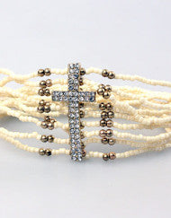 Jewelry with a Purpose Beaded Cross Bracelet (Various Colors)