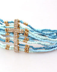 Jewelry with a Purpose Beaded Cross Bracelet (Various Colors)
