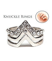 Chevron Stackable Knucle Fashion Ring Set