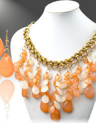 Girl Next Door Necklace Set-Peach