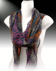 Perfect Pattern Fashion Scarf -Blue & Orange