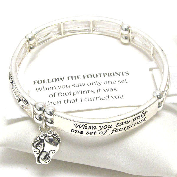 Religious Inspiration Bracelet- Follow the Footprints