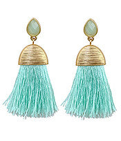 Living the Dream Tassel Earrings-Mint
