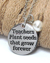 Teacher Appreciation Pendant Necklace