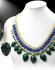 The Crown Jewels Necklace Set (Burgundy or Green)