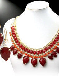The Crown Jewels Necklace Set (Burgundy or Green)