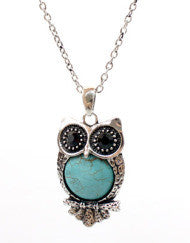 Turquoise Owl Necklace