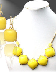 Don’t Be Square Yellow Couture Necklace Set