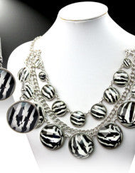 Sassy Saturday Zebra Print Necklace Set
